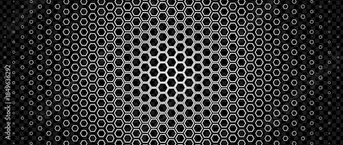 Abstract Geometric Hexagons Pattern. Hipster Fashion Design Print Hexagonal Pattern. Tech Gradient Minimal Background. Vector Illustration. 