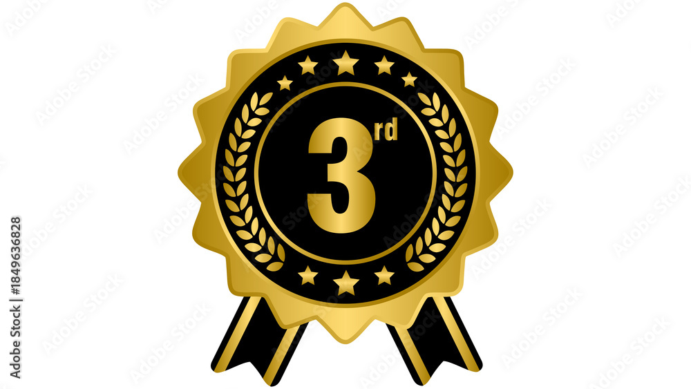 Naklejka premium 3rd position,3rd position medal, third position award, 3rd position symbol, symbol of 3rd position