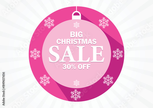Big Christmas Sale 30% Off Holiday Discount Badge