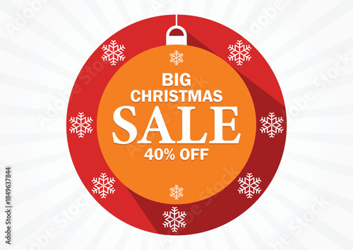 Big Christmas Sale 40% Off Discount Badge Holiday Promotion