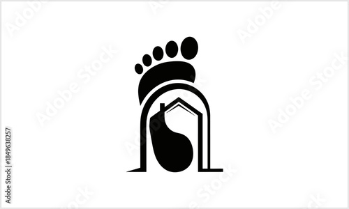 Footprint House Logo Home Real Estate Property Comfort Security logotypeiconsportslogodesign.