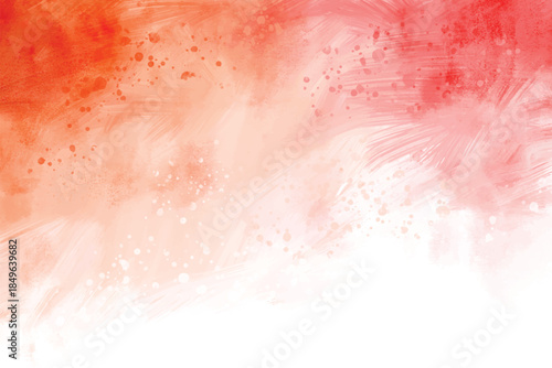 Vibrant Red Abstract Background with Elegant Floral Swirls and Dynamic White Wave Lines