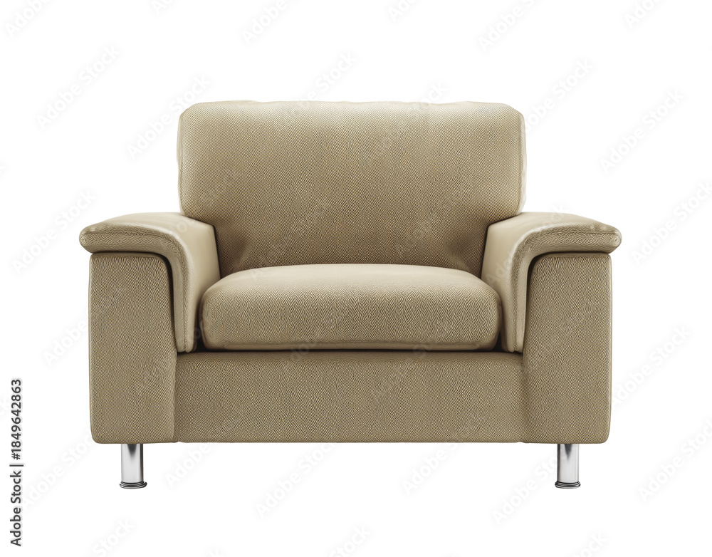 Fototapeta premium beige armchair isolated on white background