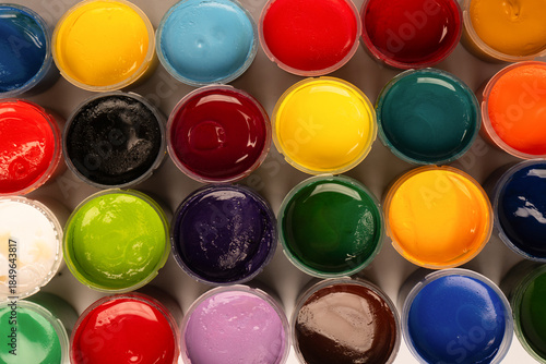 Obraz na plátně Gouache colorful paints set