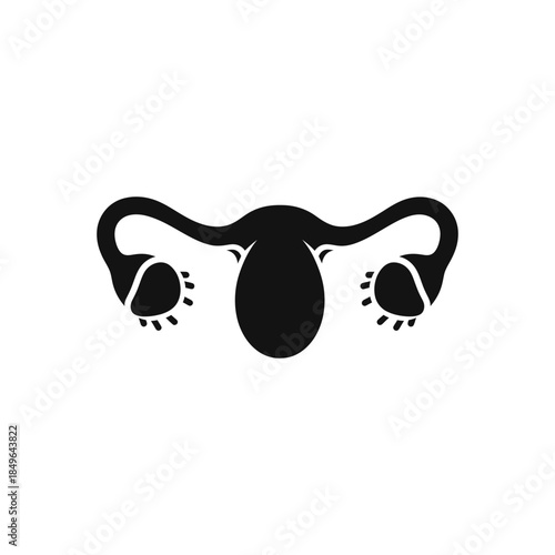 Black silhouette of a female reproductive system