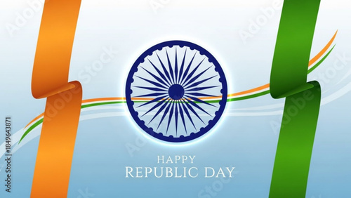 Indian flag colors with Ashoka Chakra representing Republic Day and national pride ideal for patriotic celebrations and graphic design
