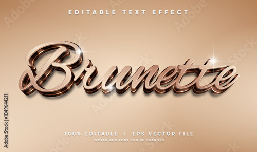 brunette luxury 3d vector text effect with modern style