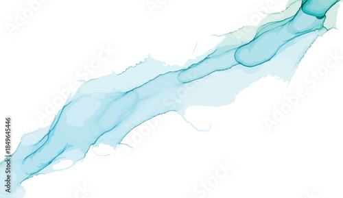 Blue Watercolor Liquid Flow Abstract Art