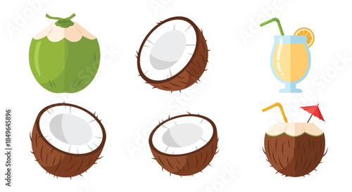 Fresh Coconuts and Tropical Drinks Collection.
