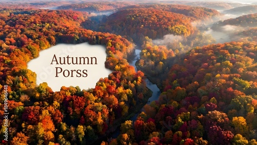Aerial View of Autumn Forest Landscape.