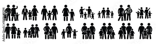 pack of parenthood and family glyph vector icons