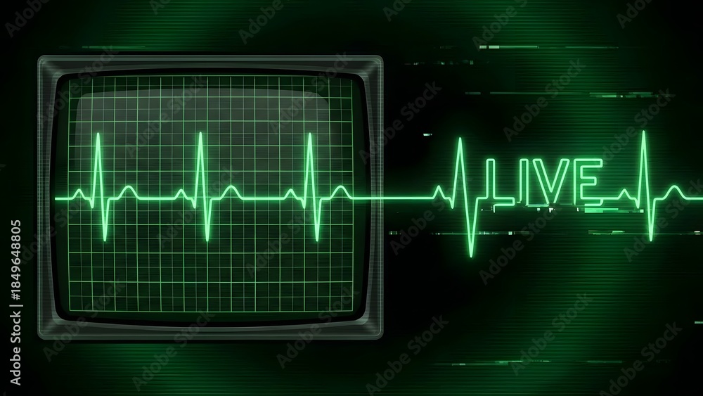 Fototapeta premium Old Television Screen with Live Signal.