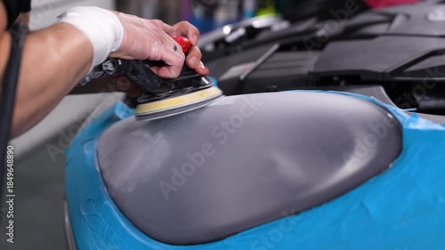 Sanding a Car Headlight with Sandpaper