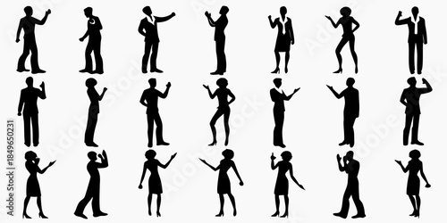 A collection of diverse silhouettes depicting people in various dynamic poses