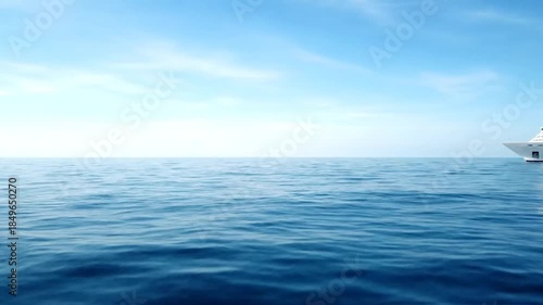 Wallpaper Mural Large white cruise ship navigates calm blue ocean waters under a vast clear sky Torontodigital.ca