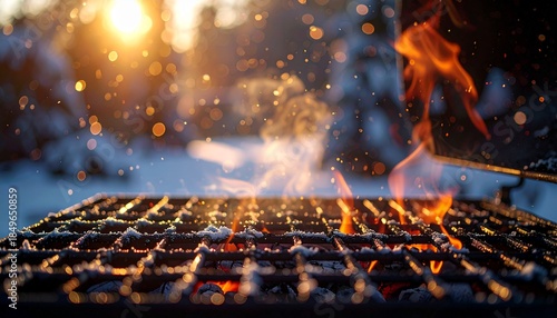 fire in the fireplace