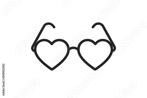 Heart-shaped eyeglasses icon on dark background