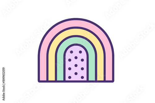 Pastel Rainbow with Polka Dots