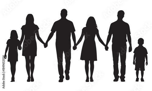 Diverse family walking hand in hand in unity and love
