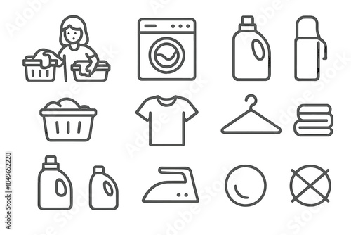Laundry icons on a dark background