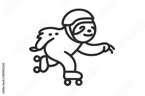 Sloth Roller Skating Icon