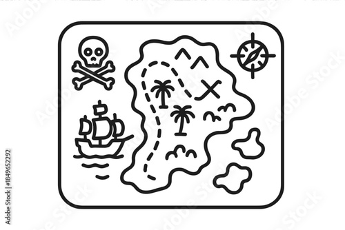 Pirate Treasure Map Icon