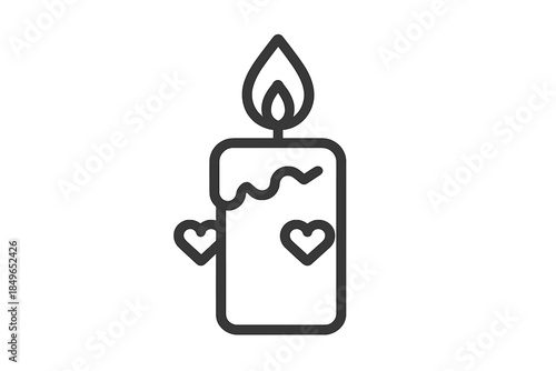 Candle with Hearts Icon