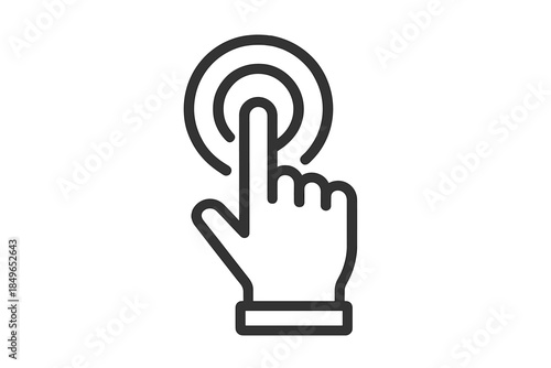 3D Hand Cursor Icon Pressing Button