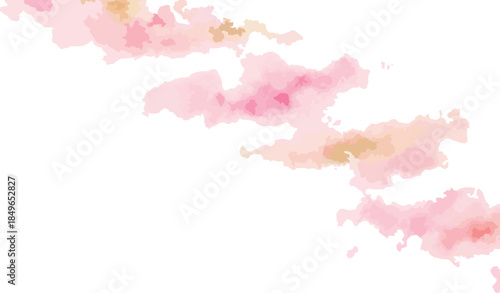 Pink Watercolor Blobs on White Background