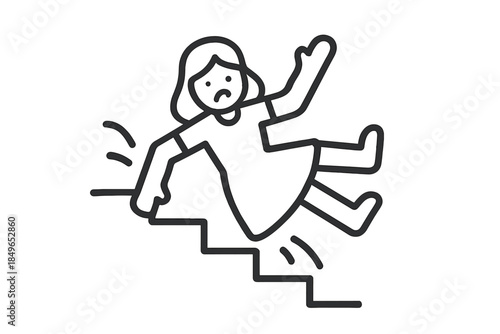 Person falling down stairs icon