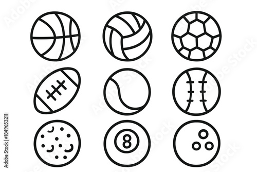 Collection of Sports Balls Icons