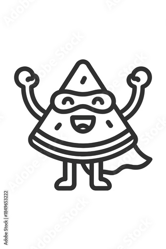 Cute Superhero Watermelon Slice Character