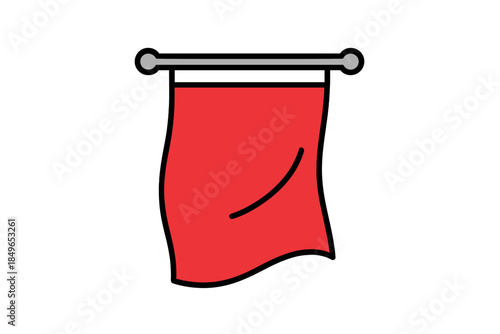 Red flag on a pole