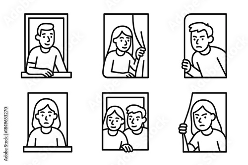 People Looking Out Windows