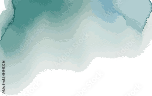 Teal Watercolor Splotch on White Background