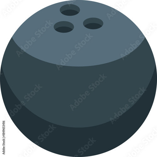 Dark gray bowling ball sits poised, ready to be hurled down the lane for a strike