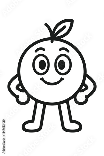 Cute Cartoon Orange Character with Leaf on Head