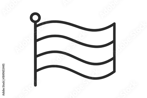 Waving flag icon with shadow