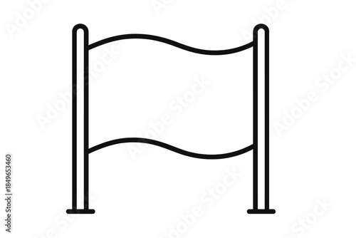 Abstract black flag outline on a gradient background