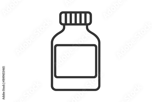 Outline of a medicine bottle with a label area