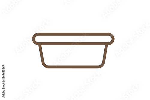 Empty brown rectangular container icon