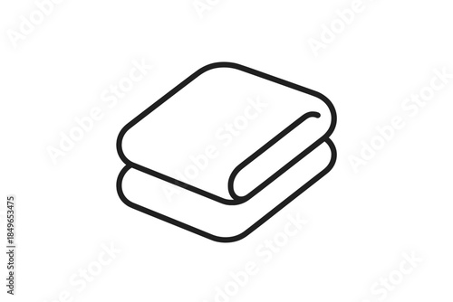 Abstract folded blanket icon on gray background