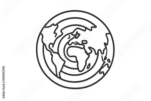 Stylized Globe with Concentric Rings