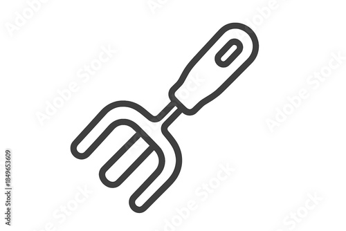 Garden Hand Fork Icon on Gradient Background
