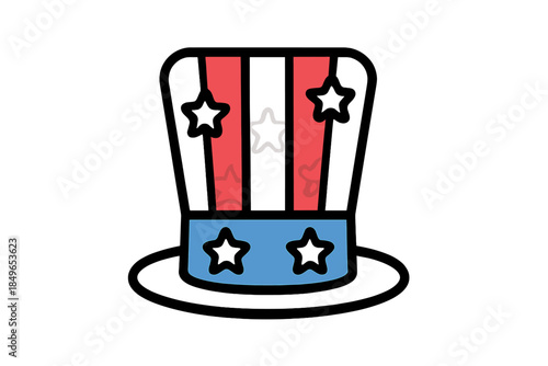 Uncle Sam Hat with Stars and Stripes