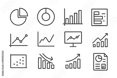 Collection of financial chart icons