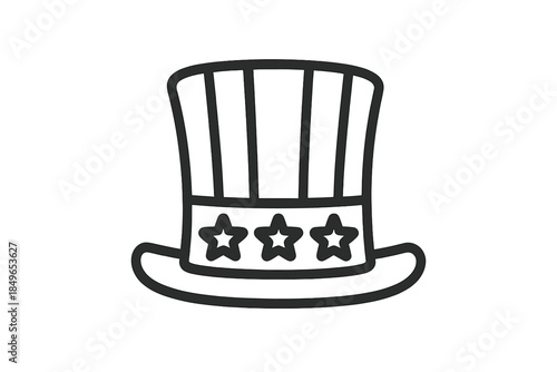 Uncle Sam Hat with Stars Icon