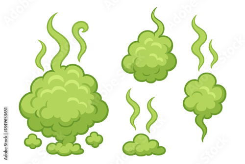 Green Gas Clouds with Wisps
