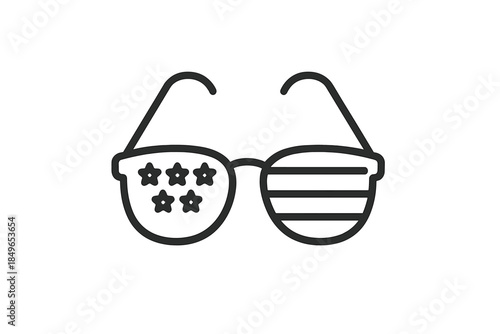 American Flag Themed Glasses Icon