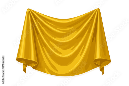 Draped Golden Fabric with Soft Glow